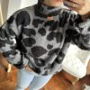 LEOPARDO GRIS SUETER TEDDY